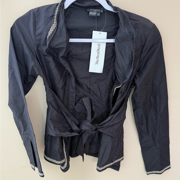 Etro Black silky jacket  evening wear wrap size XS or as Small - Picture 1 of 11